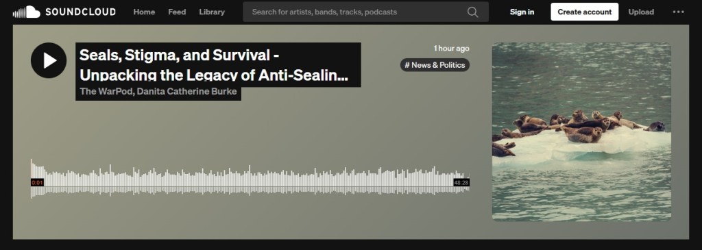 Out now! New Podcast with Danita Burke talking about “Seals, Stigma and Survival” and her new Greenpeace&nbsp;book